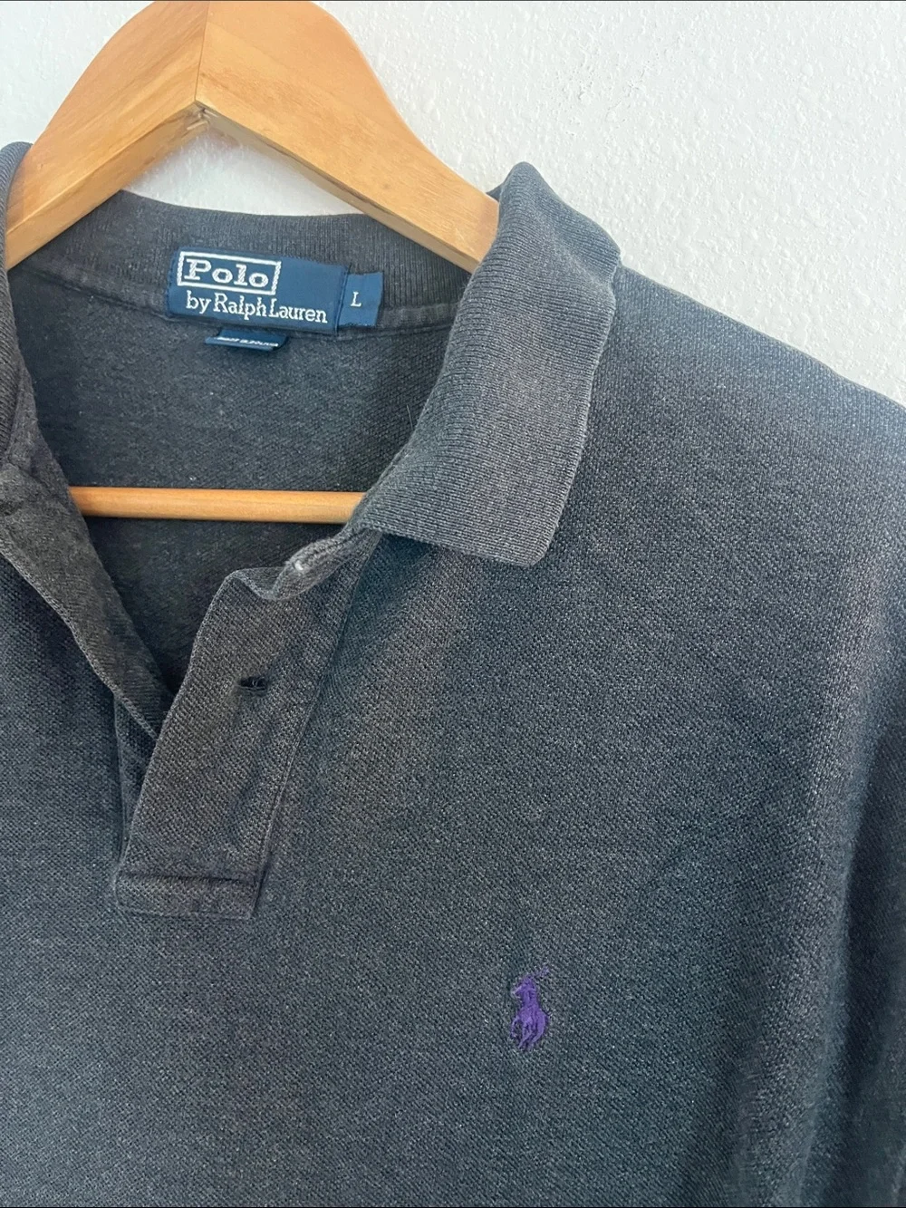 Polo by Ralph Lauren Men's Gray Long-Sleeve Polo Shirt